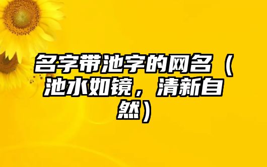 名字带池字的网名（池水如镜，清新自然）