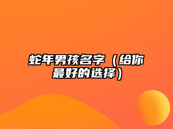 蛇年男孩名字（给你最好的选择）