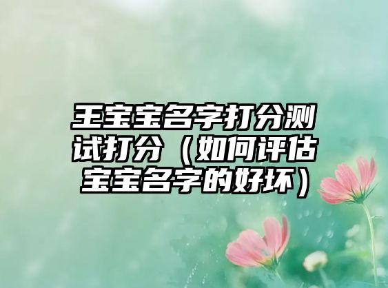 王宝宝名字打分测试打分（如何评估宝宝名字的好坏）