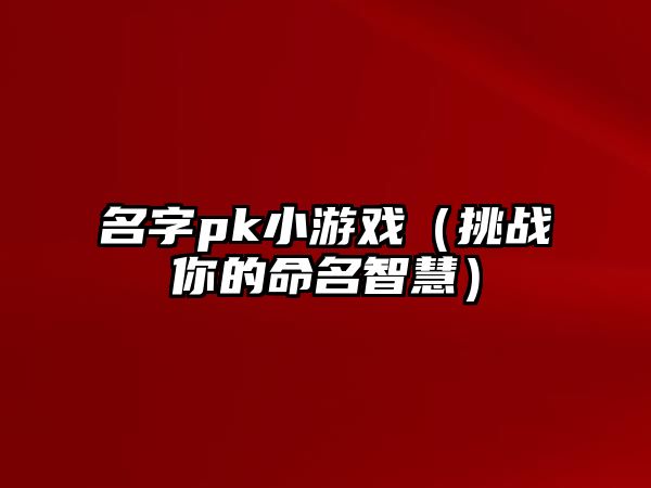 名字pk小游戏（挑战你的命名智慧）