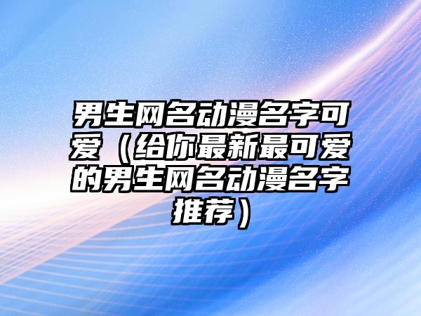 男生网名动漫名字可爱（给你最新最可爱的男生网名动漫名字推荐）