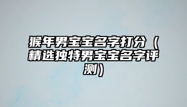 猴年男宝宝名字打分（精选独特男宝宝名字评测）