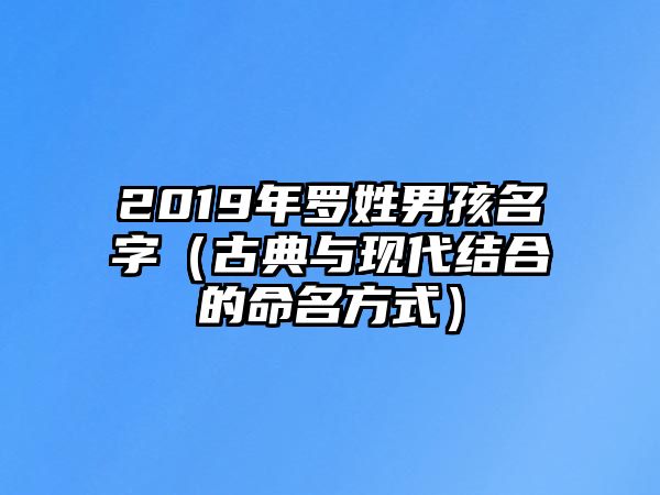 2019年罗姓男孩名字（古典与现代结合的命名方式）