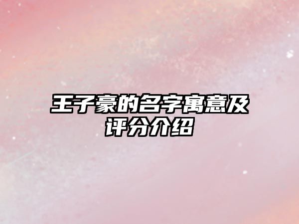 王子豪的名字寓意及评分介绍