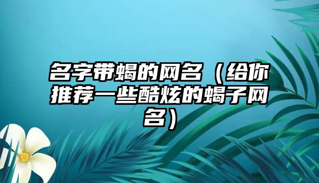 名字带蝎的网名（给你推荐一些酷炫的蝎子网名）