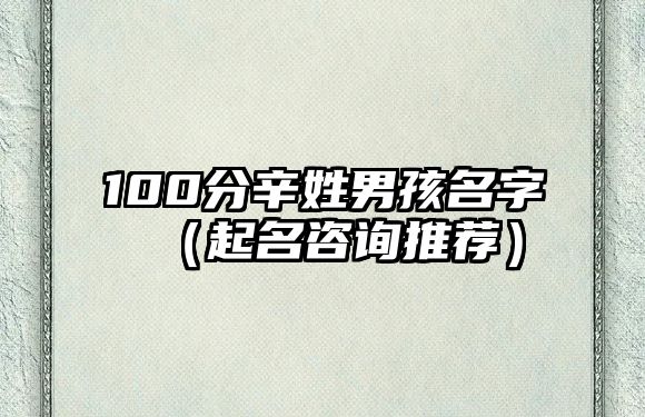 100分辛姓男孩名字（起名咨询推荐）