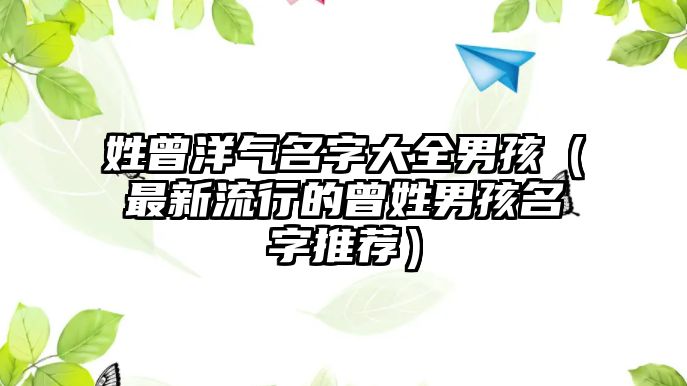 姓曾洋气名字大全男孩（最新流行的曾姓男孩名字推荐）