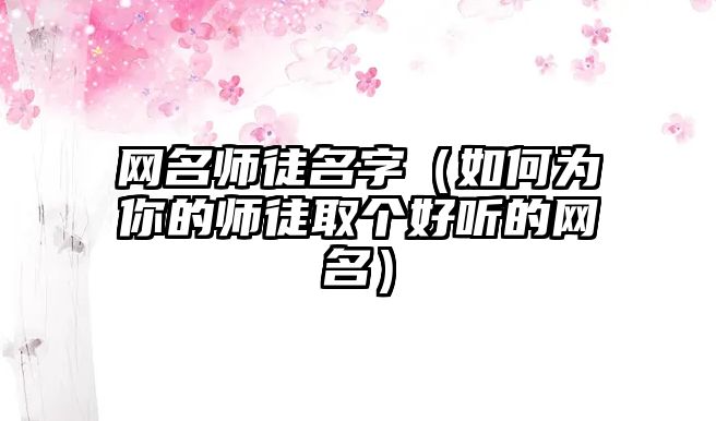 网名师徒名字（如何为你的师徒取个好听的网名）