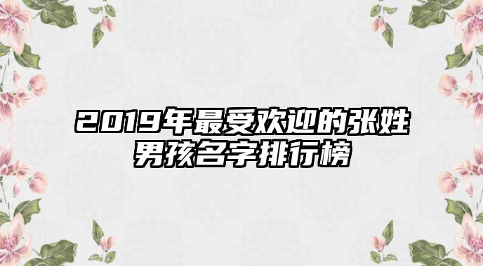 2019年最受欢迎的张姓男孩名字排行榜