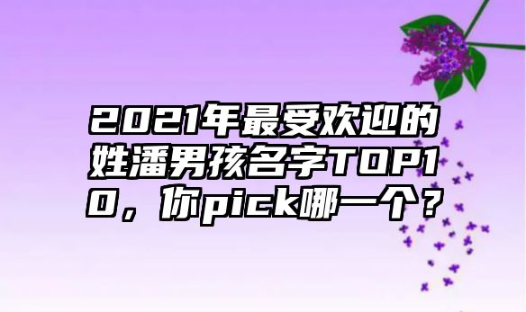 2021年最受欢迎的姓潘男孩名字TOP10，你pick哪一个？