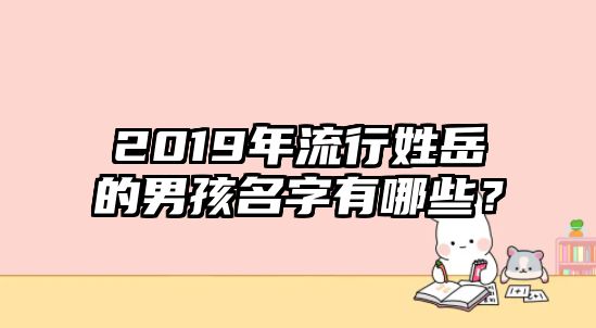 2019年流行姓岳的男孩名字有哪些？