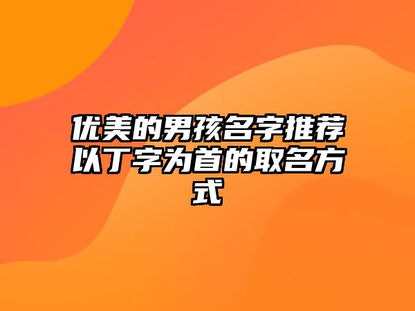 优美的男孩名字推荐以丁字为首的取名方式