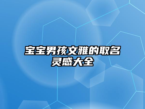 宝宝男孩文雅的取名灵感大全