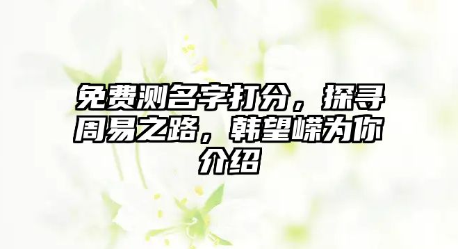 免费测名字打分，探寻周易之路，韩望嵘为你介绍