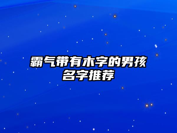 霸气带有木字的男孩名字推荐