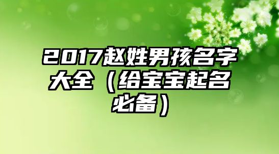 2017赵姓男孩名字大全（给宝宝起名必备）