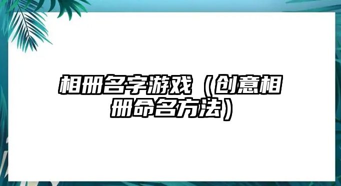 相册名字游戏（创意相册命名方法）