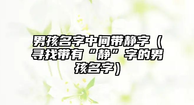 男孩名字中间带静字（寻找带有“静”字的男孩名字）