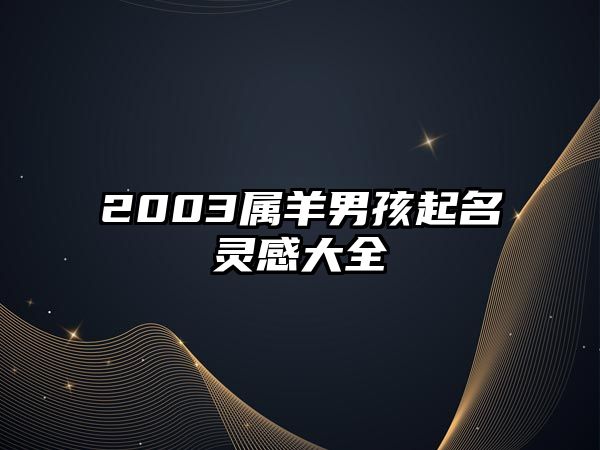 2003属羊男孩起名灵感大全