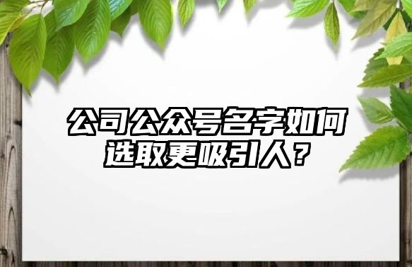 公司公众号名字如何选取更吸引人？