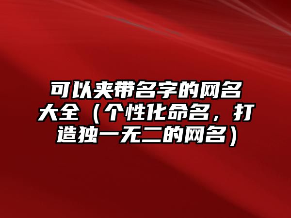 可以夹带名字的网名大全（个性化命名，打造独一无二的网名）