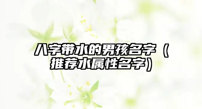 八字带水的男孩名字（推荐水属性名字）