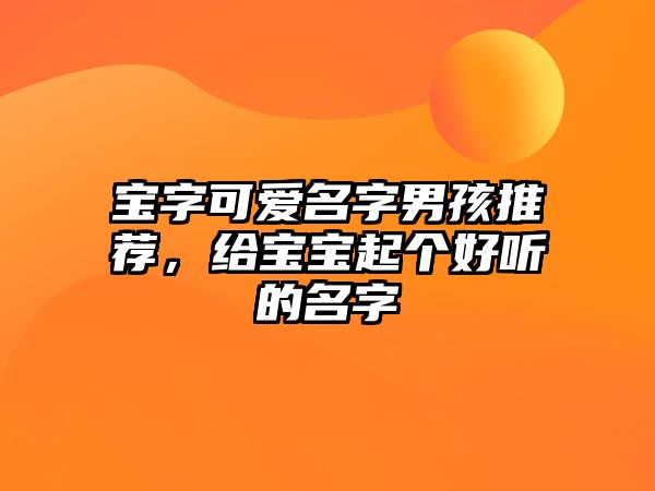 宝字可爱名字男孩推荐，给宝宝起个好听的名字