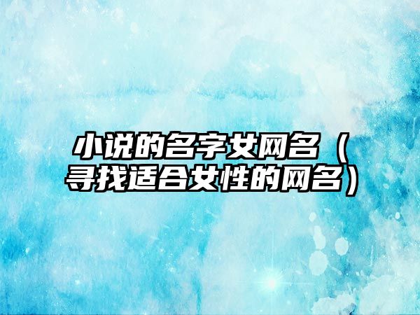 小说的名字女网名（寻找适合女性的网名）