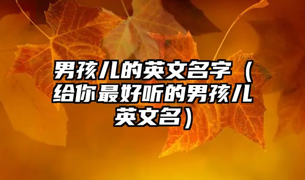 男孩儿的英文名字（给你最好听的男孩儿英文名）