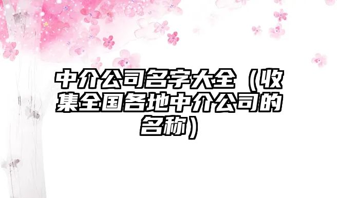 中介公司名字大全（收集全国各地中介公司的名称）