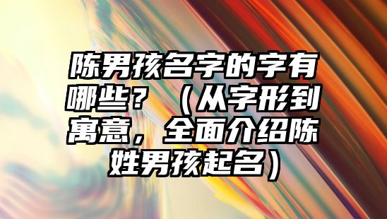 陈男孩名字的字有哪些？（从字形到寓意，全面介绍陈姓男孩起名）