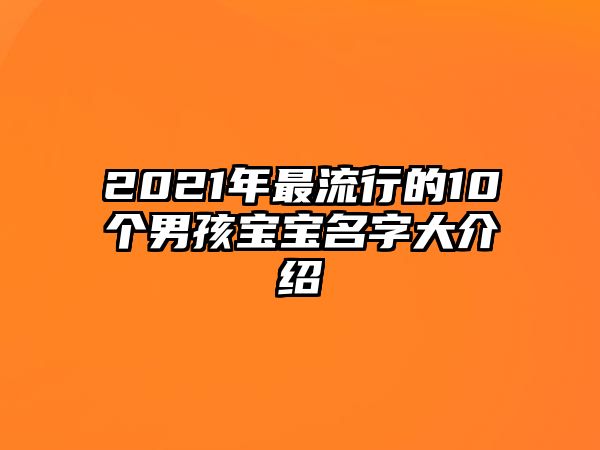 2021年最流行的10个男孩宝宝名字大介绍