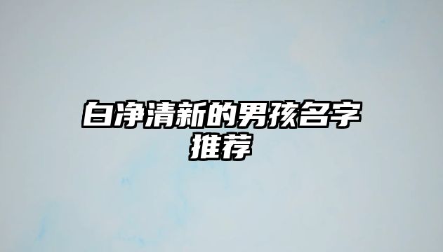 白净清新的男孩名字推荐