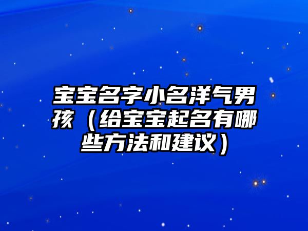 宝宝名字小名洋气男孩（给宝宝起名有哪些方法和建议）