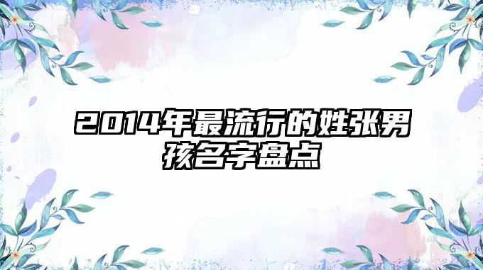 2014年最流行的姓张男孩名字盘点