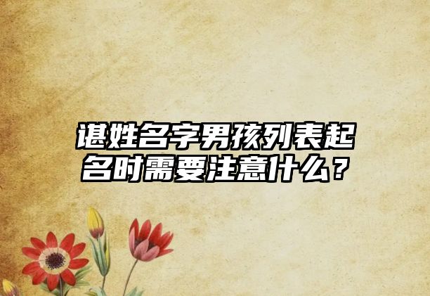 谌姓名字男孩列表起名时需要注意什么？