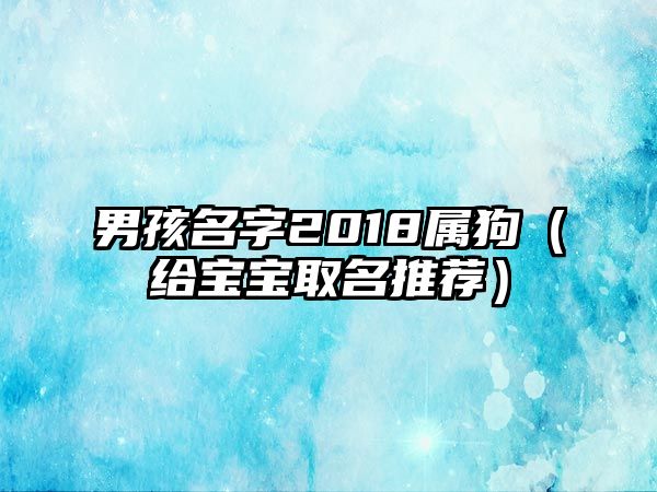 男孩名字2018属狗（给宝宝取名推荐）