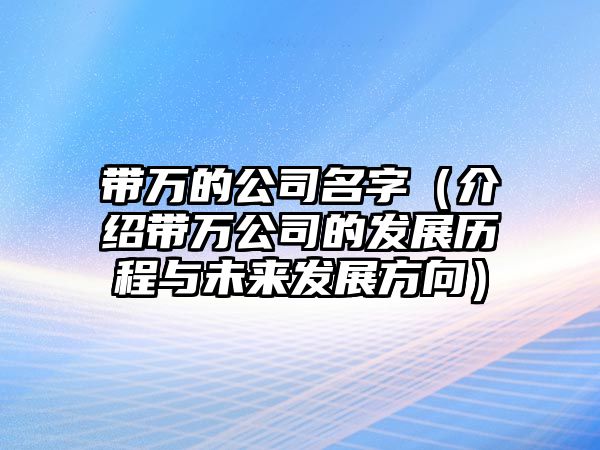 带万的公司名字（介绍带万公司的发展历程与未来发展方向）