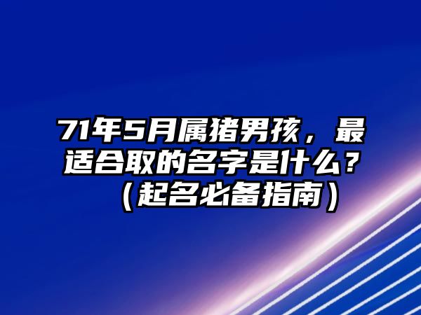 71年5月属猪男孩，最适合取的名字是什么？（起名必备指南）