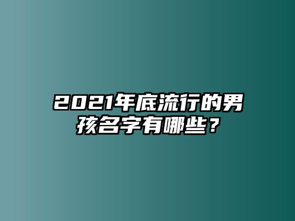 2021年底流行的男孩名字有哪些？