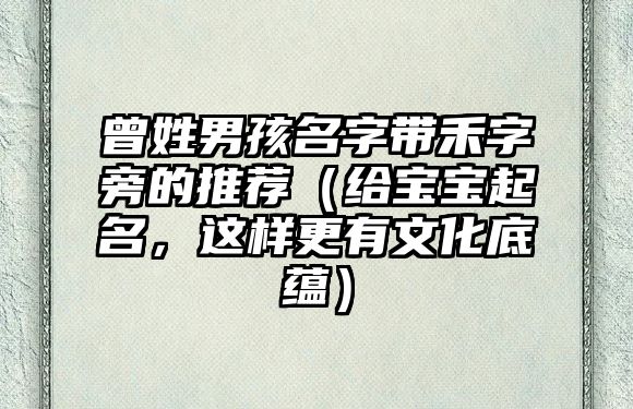 曾姓男孩名字带禾字旁的推荐（给宝宝起名，这样更有文化底蕴）