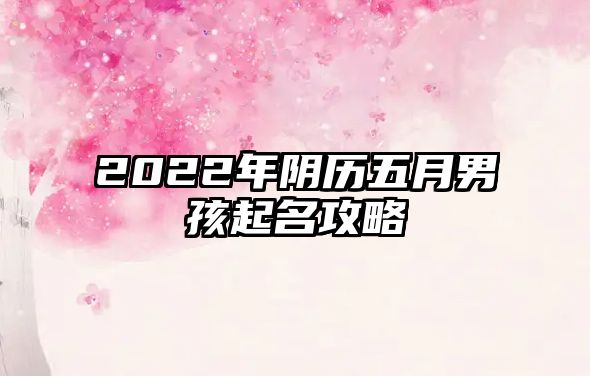 2022年阴历五月男孩起名攻略