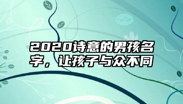 2020诗意的男孩名字，让孩子与众不同