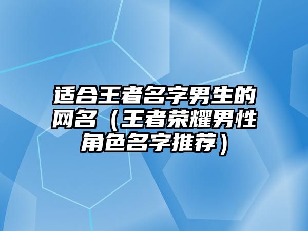 适合王者名字男生的网名（王者荣耀男性角色名字推荐）