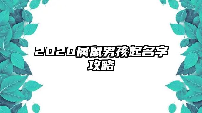 2020属鼠男孩起名字攻略