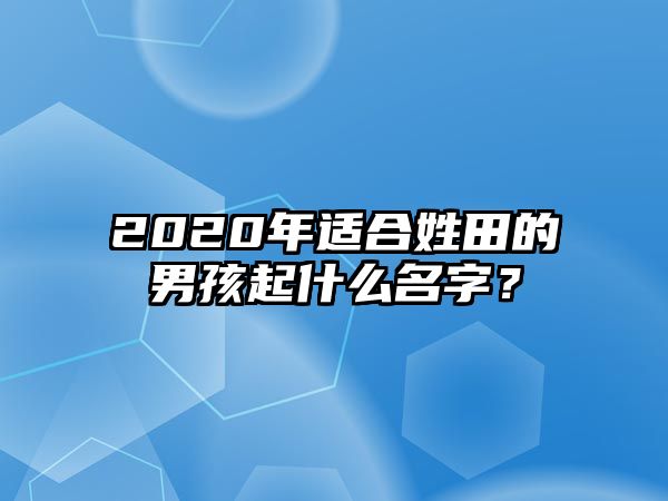 2020年适合姓田的男孩起什么名字？