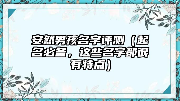 安然男孩名字评测（起名必备，这些名字都很有特点）