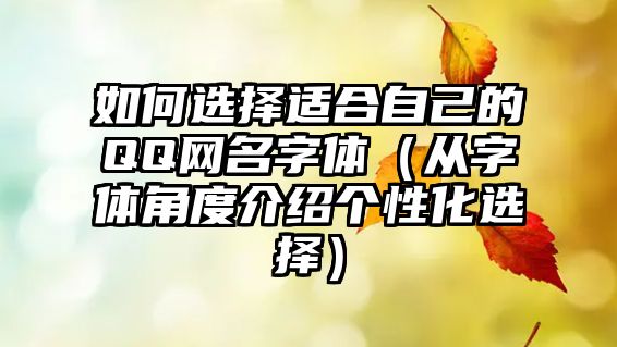 如何选择适合自己的QQ网名字体（从字体角度介绍个性化选择）