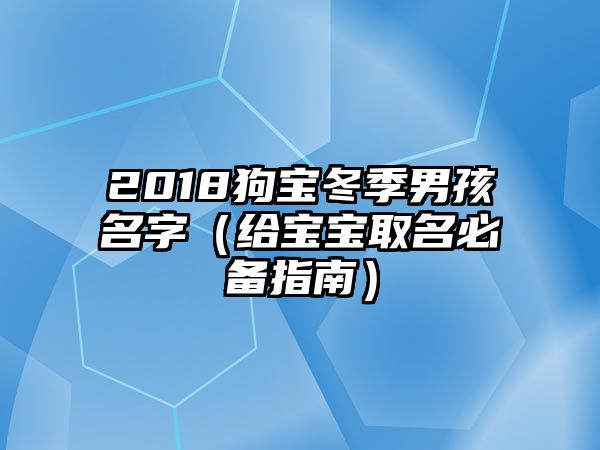 2018狗宝冬季男孩名字（给宝宝取名必备指南）