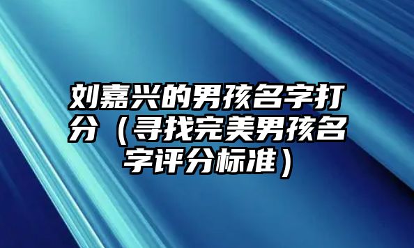 刘嘉兴的男孩名字打分（寻找完美男孩名字评分标准）